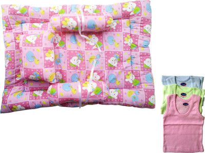 Xchildhood baby sleeping bed and cotton vest(Multicolor)