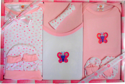 

Virajchildrenwear Baby Combo 8Pcs Gift Set(Pink)
