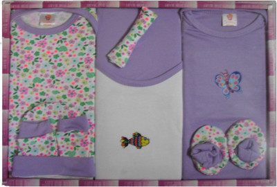 

Virajchildrenwear Baby Combo 8Pcs Gift Set(Purple)