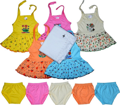 

Sathiyas Baby Dress with Baby towel(Multicolor)
