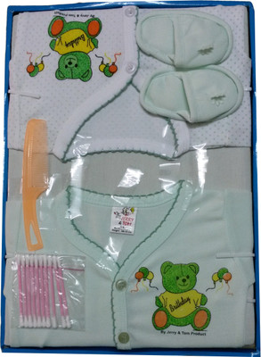 

Jerry & Tom 7 Pcs Green Baby Combo Gift Set(Green)