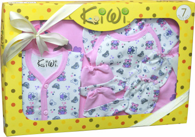 

Kiwi Teddy Print Gift Set of 7 Pcs(Pink)