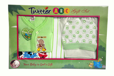 

Bonfree BelleGirl 100% Cotton New Born Gift Set of 4 Pcs Regular Green 0-3M(Green)