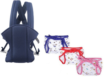 

Aayat Kids 2 in 1 Solid Baby Carrier & Three Multicolor Cotton Nappy (Pack of 2) Baby Carrier(Multicolor, Front Carry facing in)