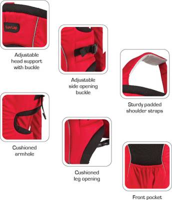 Luvlap Baby Carrier Blossom Baby Carrier (Red/Black) 