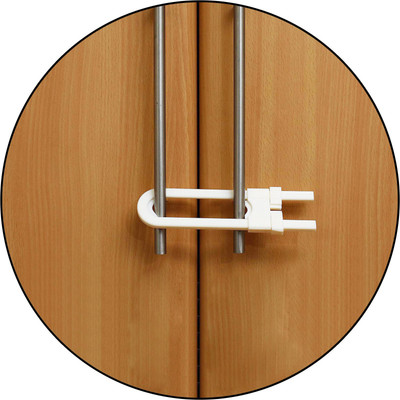 

Safe-O-Kid U-Shaped, adjustable Cabinet Lock (Pack of 1)(White)