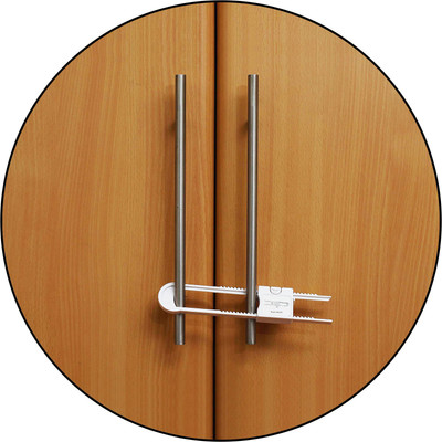

Safe-O-Kid U-Shaped, adjustable Cabinet Lock with secret childproof lock (Pack of 4)(White)