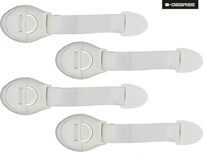 

0-Degree Baby Safety Lock Latch for Drawer Kitchen Cupboard Machine Refrigerator fridge for Child Infant Toddler (4 Unit, White Nylon)(White)