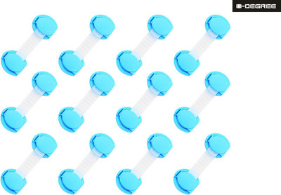 

0-Degree Baby Safety Lock Latch for Drawer Kitchen Cupboard Machine Refrigerator fridge for Child Infant Toddler (12 Unit, Blue Plastic)(Blue, Translucent)