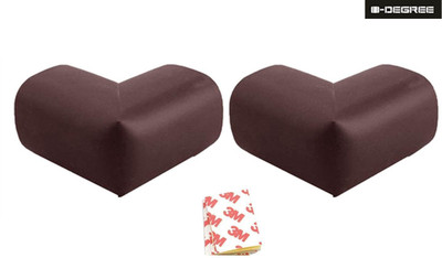 

0-Degree Premium Baby Safety Furniture Edge Cushion Corner cover Foam Guard with tape strip as Infant child toddler Protector (2 Unit)(Brown)