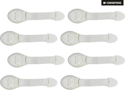 

0-Degree Baby Safety Lock Latch for Drawer Kitchen Cupboard Machine Refrigerator fridge for Child Infant Toddler (8 Unit, White Nylon)(White)