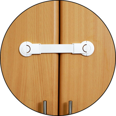 

Safe-O-Kid Extra Flexible, 2-Side Open Long Multi-Purpose Child Safety Lock (Pack of 4)(White)