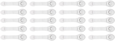 

ARRA ARRA Fashion Baby Safety Lock Latch Drawer Kitchen Cupboard Refrigerator fridge Cabinet for Child Infant Toddler - 20 Pcs(White)