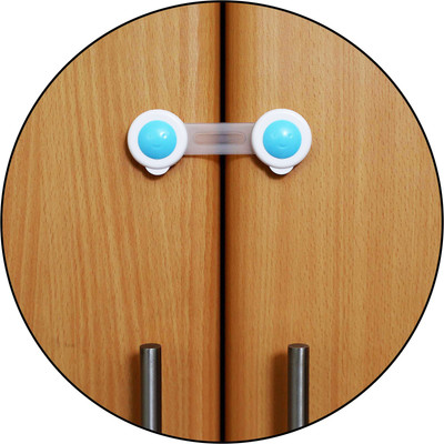 

Safe-O-Kid Flexible, 2-Side Open Short Multi-Purpose Child Safety Lock (Pack of 4)(WHITE & BLUE)