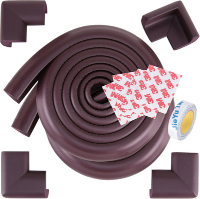 

SySrion 13.3ft (13ft Edge + 4 Corners) Corner Cushion - Premium Child Safety Home Safety Furniture Bumper and Table Edge Corner Protectors - COFFEE B(Brown)