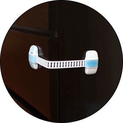 

Safe-O-Kid High Quality, Adjustable Medium Multi-Purpose Child Safety Lock (Pack of 16)(White & BLUE)