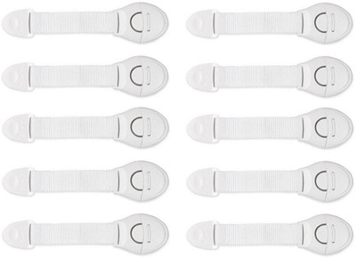 

ARRA Protection Doors Drawers Kids Infant 10 Pcs Child Safety Strap Lock(White)