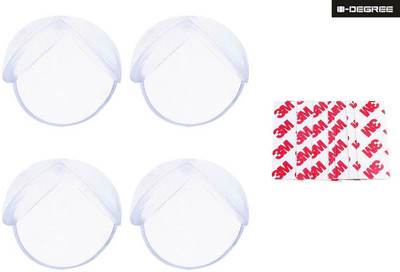 

0-Degree Premium Baby Safety Furniture Edge Cushion Corner cover Silicon Guard with tape strip as Infant child toddler Protector 4 Unit(Transparent)