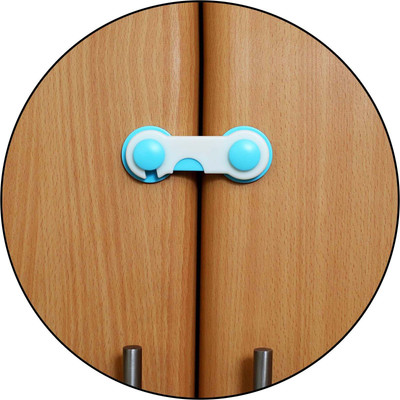 

Safe-O-Kid Easy to Use, Durable, Colorful Child Proof Cabinet Lock (Pack of 2)(WHITE & BLUE)