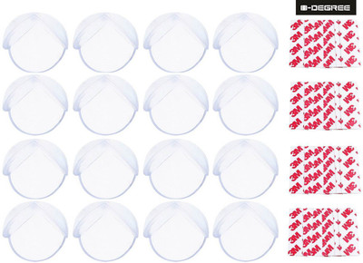 

0-Degree Premium Baby Safety Furniture Edge Cushion Corner cover Silicon Guard with tape strip as Infant child toddler Protector 16 Unit(Transparent)