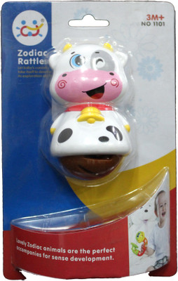 

Mamaboo Huile Zodiac Cow Rattle(Multicolor)