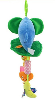 

Baby Bucket Toys Plush Mobiles Educational Development Mutifunction Stroller & Elephant Rattles Hanging Toy Rattle(Blue)