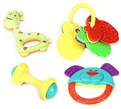 

Little Grin 4 Pc Rattle Set- Multi Color Rattle(Multicolor)