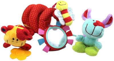 

iDream Cute Multi-Function Activity Soft Plush Spiral Rattle Hanging Bell For Crib Bed Stroller For Baby Infant Newborn Rattle(Multicolor)