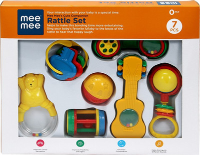 MeeMee Baby Gift Set (7 Piece) Rattle(Multicolor)