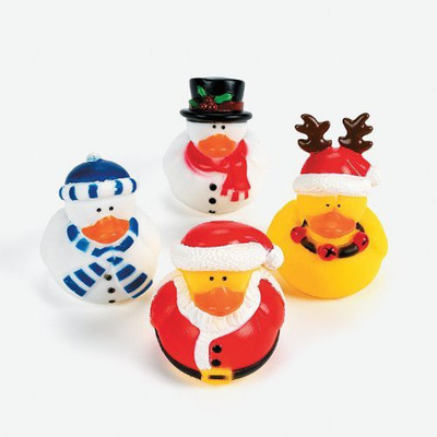 

Fun Express Christmas Holiday Rubber Ducky - 12 Count Rattle(Multicolor)