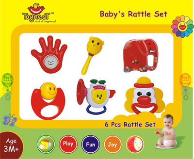 Toynest 6 pcs small Rattle(Red, Yellow)