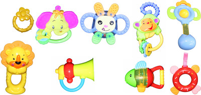

Mamaboo Animals 9 PCs Baby Rattles Rattle(Multicolor)