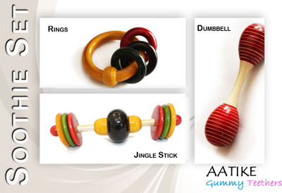 

Aatike Soothie Set - Gummy Teethers Rattle(Multicolor)