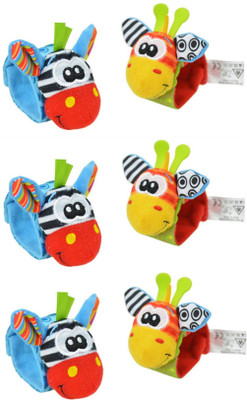 

Arra Fashion Baby Kids Infant Soft Wrist rattles Hand Foot Finders Developmental Toys 3 Set Rattle(Multicolor)