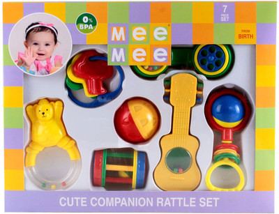 

Meemee Companion Infant Rattle Set MM-701 Rattle(Multicolor)