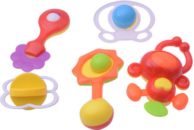 

RR Enterprizes 5 PCS Lovely Colourful Toys For Baby/Toddler/Infant/Child. Rattle(Multicolor)