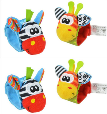

Arra Fashion Baby Kids Infant Soft Wrist rattles Hand Foot Finders Developmental Toys 2 Set Rattle(Multicolor)