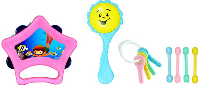 

Deep Multi Color Rattler Set Of 4 For Little Babies Rattle(Multicolor)