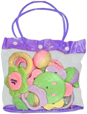 

New Pinch Baby Pouch of 7 pcs Rattle(Multicolor)