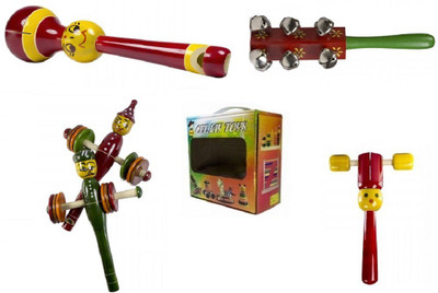 

CeeJay Set of 4 Colorful Wooden Baby Toys:Model RA-OW016 Rattle(Multicolor)