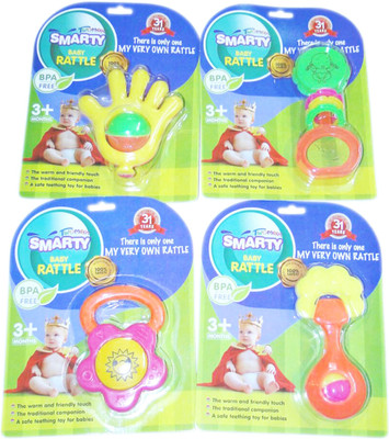 Smarty Twomax Set of 4 Baby Rattle Rattle(Multicolor)
