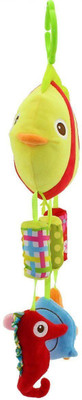

Baby Bucket Plush Mobiles Educational Development Mutifunction Stroller & Fish Rattles Hanging Toy Rattle(Yellow)