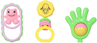 

Deep Multi Color Rattler Set Of 3 For Little Babies Rattle(Multicolor)