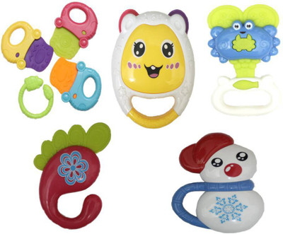 

Little Grin LittleSteps Baby Rattles and Teethers 8 Piece Set Rattle(Multicolor)