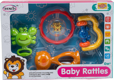 

Venus-Planet of toys Set Of 4, Light Weight Non-Toxic Plastic, For New Born Baby Rattle(Multicolor)