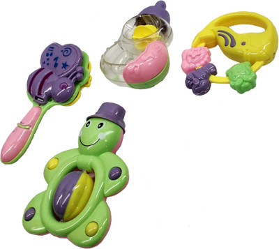 

Darling Toys Multicolour Plastic Rattle - Set of 4 Rattle(Multicolor)