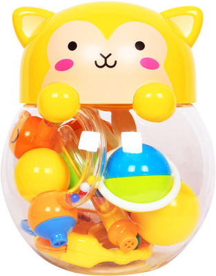 

Ole Baby Fun 5 Piece Whistle Blower Rattle and Teether Toy Play Set Rattle(Yellow)