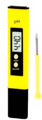 BalRama PH Meter Water Tester LCD Display with Care Box Bath Thermometer (Yellow, Red) 