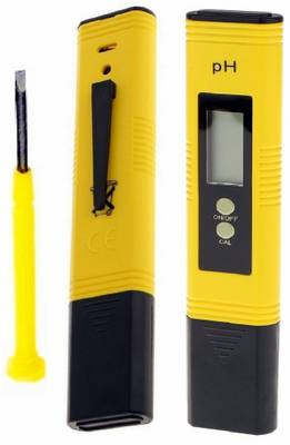 BalRama PH Meter Water Tester LCD Display with Care Box Bath Thermometer (Yellow, Red) 