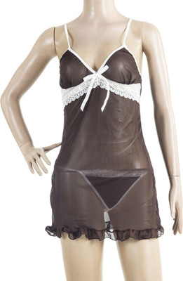 

Midnight Embellished Babydoll, Brown